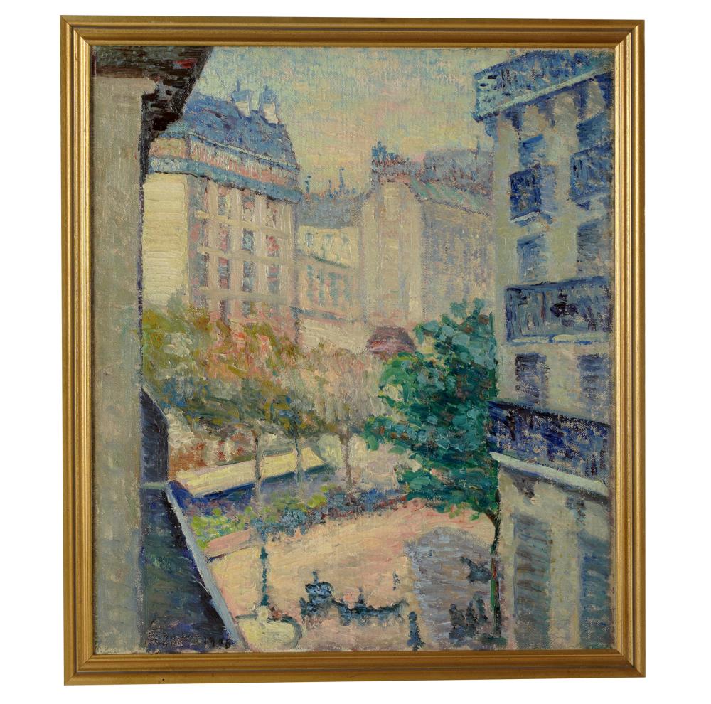 Appraisal: TH CENTURY PARISIAN SQUAREoil on canvas board signed illegibly lower