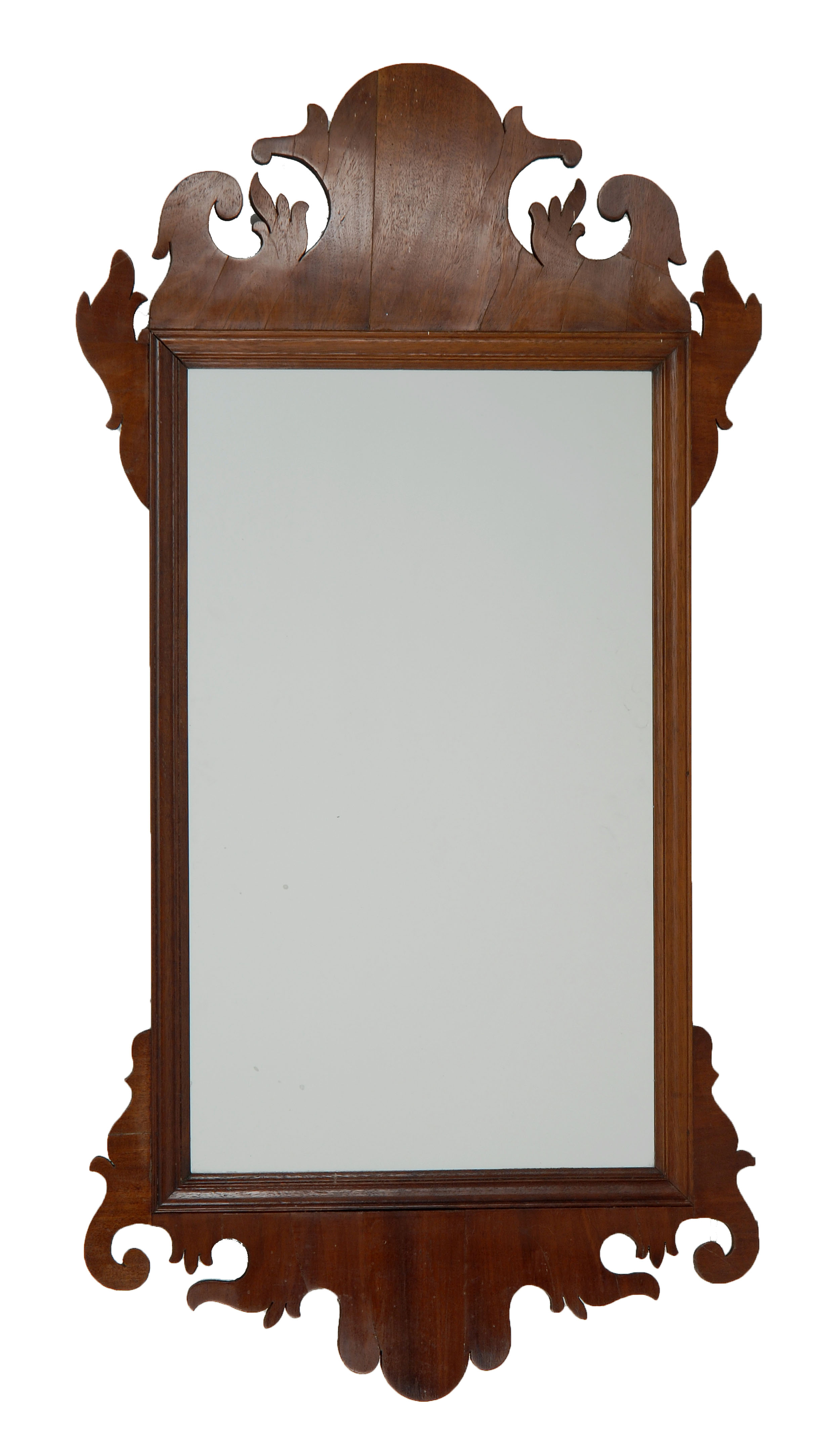 Appraisal: ANTIQUE AMERICAN CHIPPENDALE MIRROR in mahogany Height ConditionUndamaged Glass likely