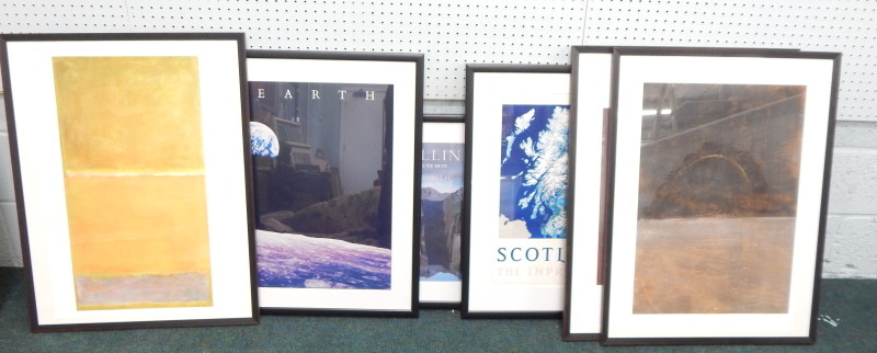 Appraisal: A collection of six modern framed prints to include three