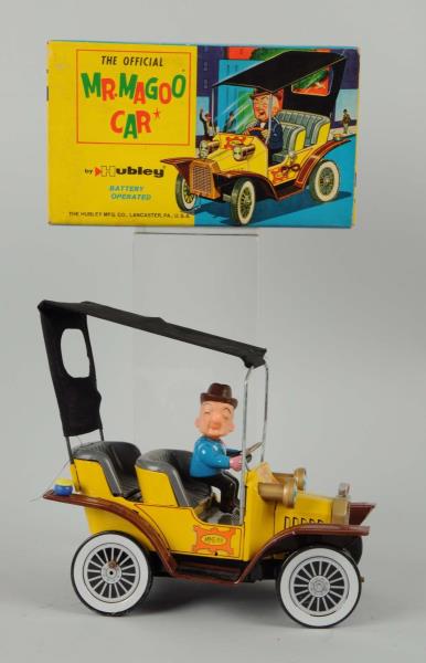 Appraisal: Hubley Battery-Operated Mr Magoo Car This boxed toy is in