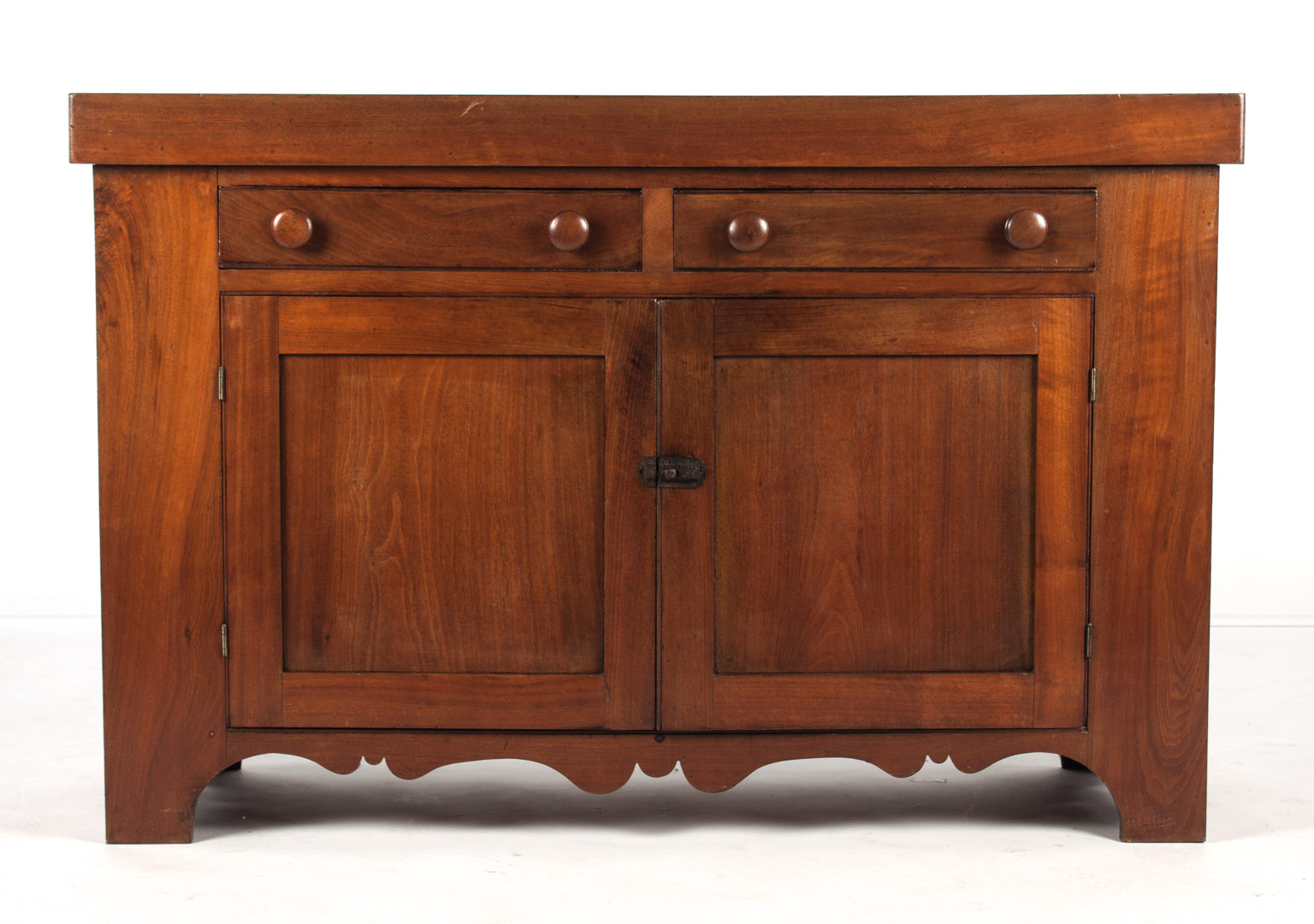 Appraisal: American vernacular walnut dry sink th century two drawers over