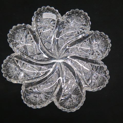 Appraisal: Hawkes Comet Cut Glass Dish swirling pinwheel decor blown-out hobstars