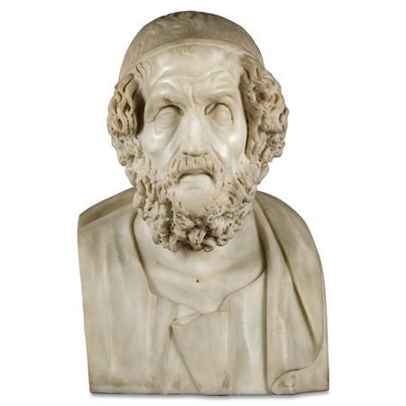 Appraisal: Carved White Marble Bust of Homer Estimate -