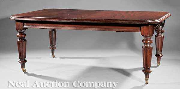 Appraisal: A William IV-Style Mahogany Dining Table th c molded edge