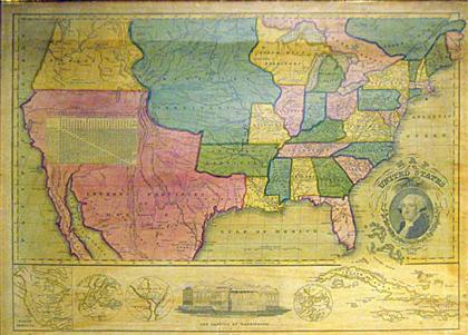 Appraisal: piece Hand-Colored Engraved Map Map of The United States Hartford