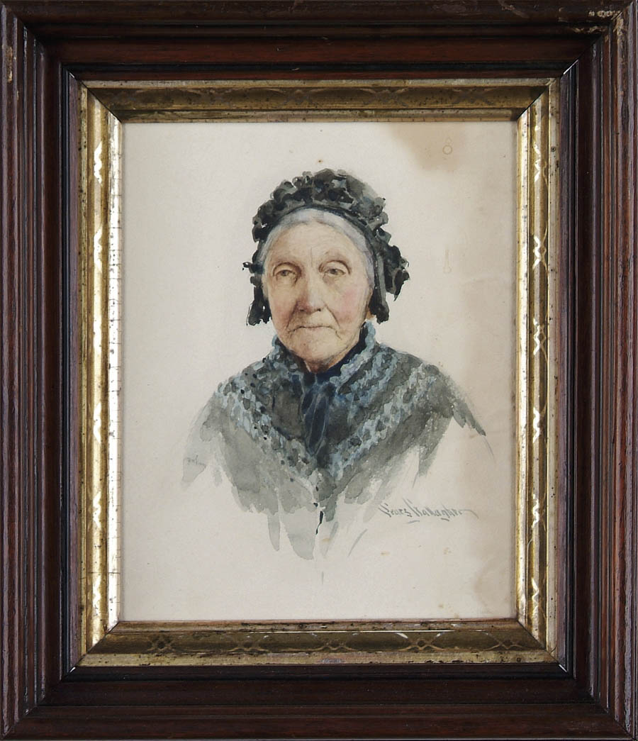 Appraisal: SEARS GALLAGHER American - PORTRAIT OF MRS GALLAGHER Watercolor portrait