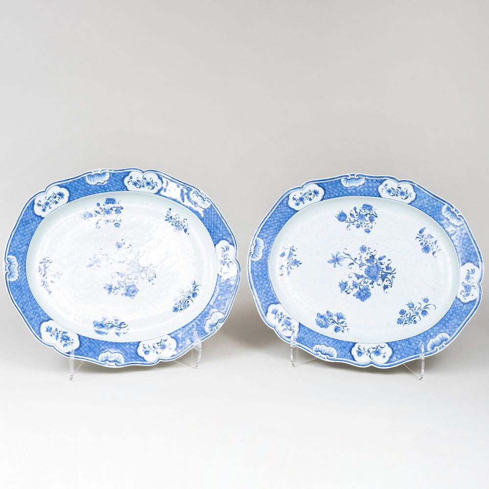 Appraisal: Two Chinese Export Blue and White Porcelain Platters x in