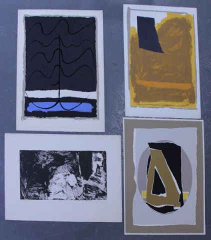 Appraisal: Adja Yunkers Lot of Abstract Lithographs P Including A Miro