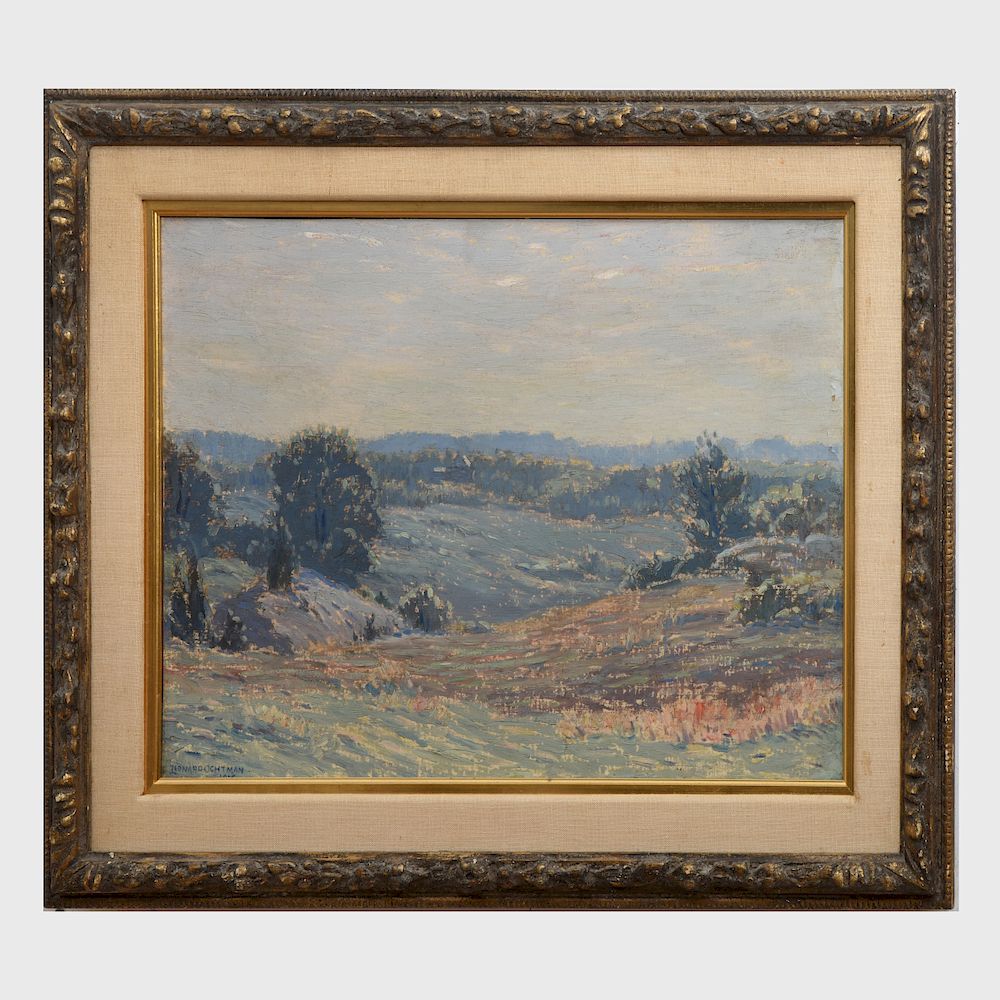 Appraisal: Leonard Ochtman - Landscape Oil on canvas signed 'Leonard Ochtman'