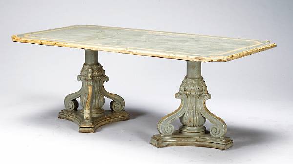 Appraisal: An Italian Baroque style paint decorated dining table height in