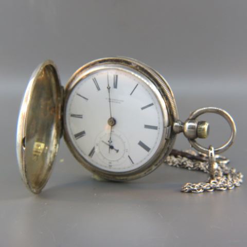 Appraisal: Longines Silver Pocketwatch hunting case keywind key set mm working