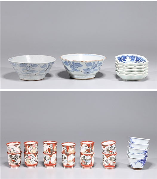 Appraisal: Large group of various Chinese and Japanese ceramics sake like