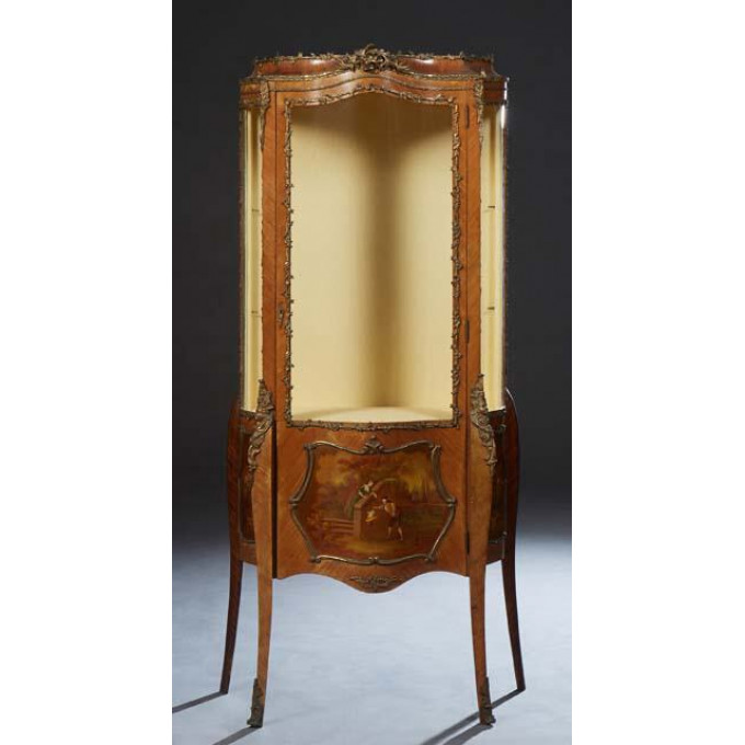 Appraisal: French Louis XV Style Ormolu Mounted Vernis Martin Style Vitrine