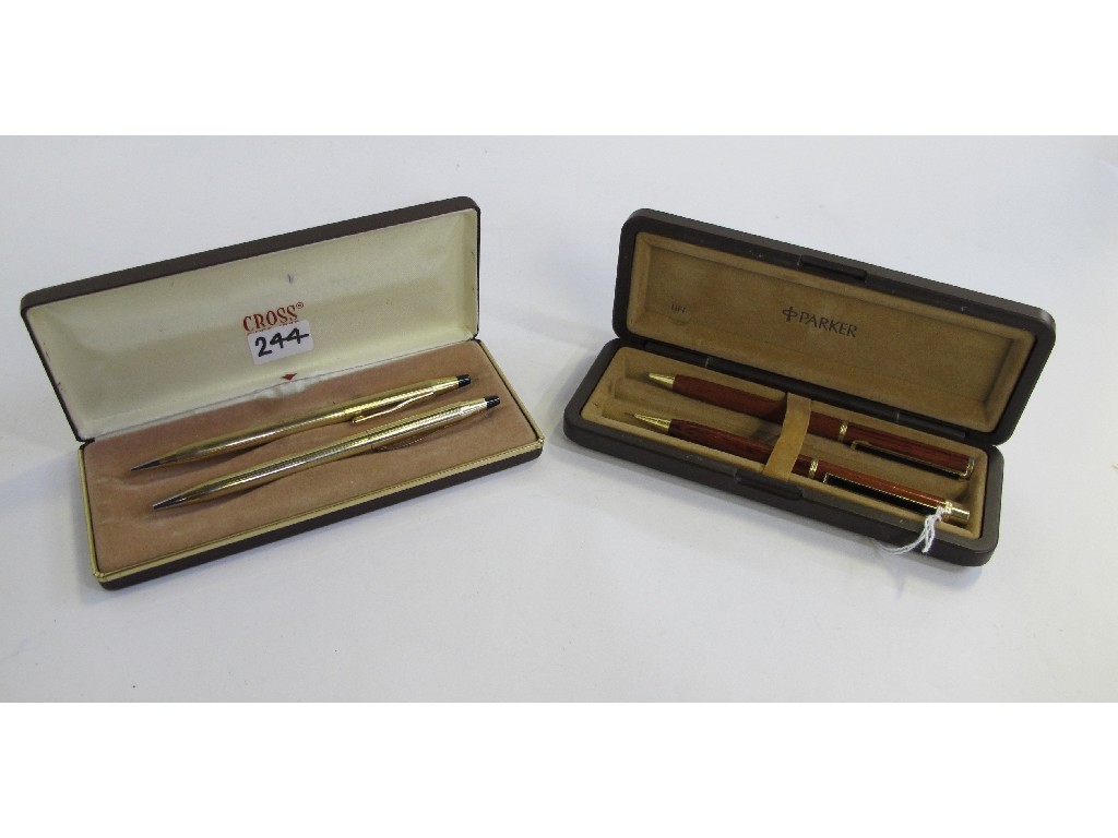 Appraisal: Lot comprising modern pen and pencil sets - Parker and