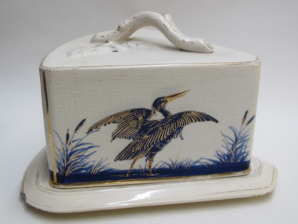 Appraisal: A Robert Heron Son cheese dish painted with blue herons