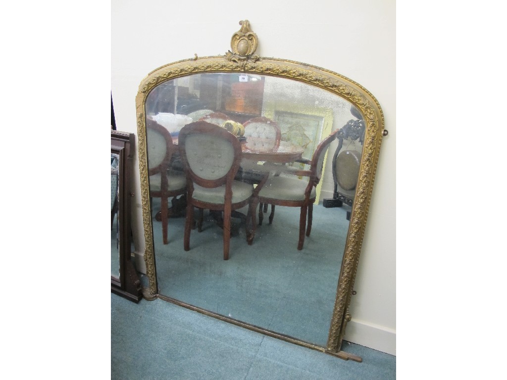 Appraisal: th century giltwood overmantel mirror