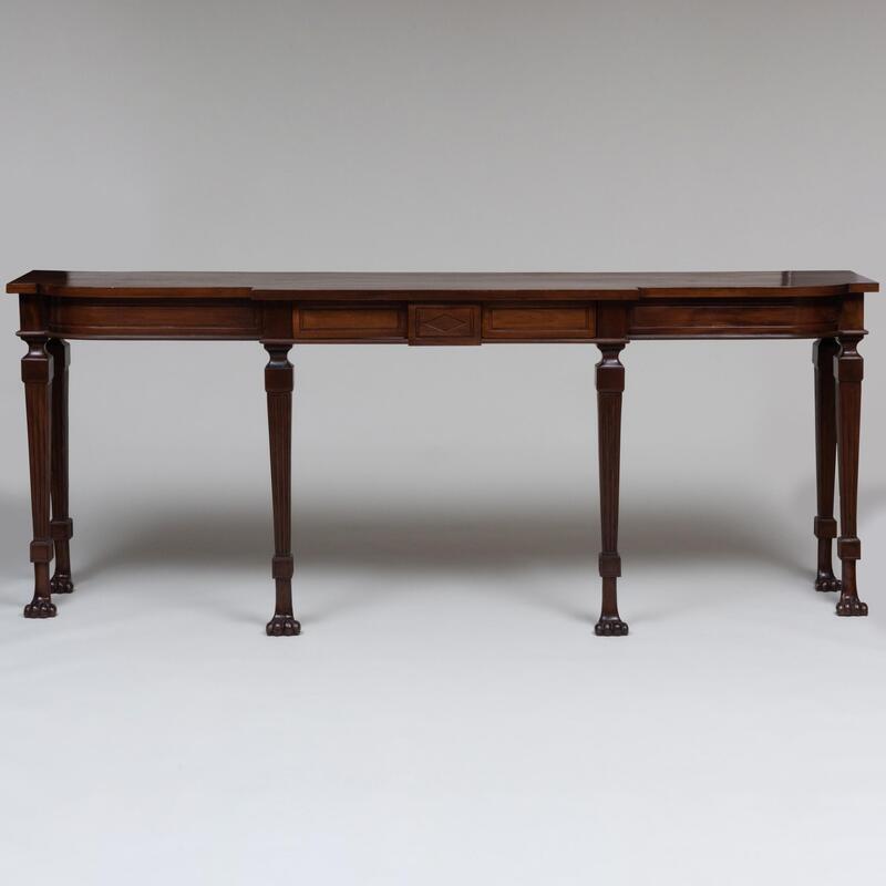 Appraisal: Large Regency Style Mahogany D-Shaped Breakfront Sideboard Fitted with two