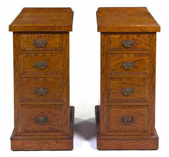 Appraisal: A Pair of American Mahogany Side Chests each rectangular top