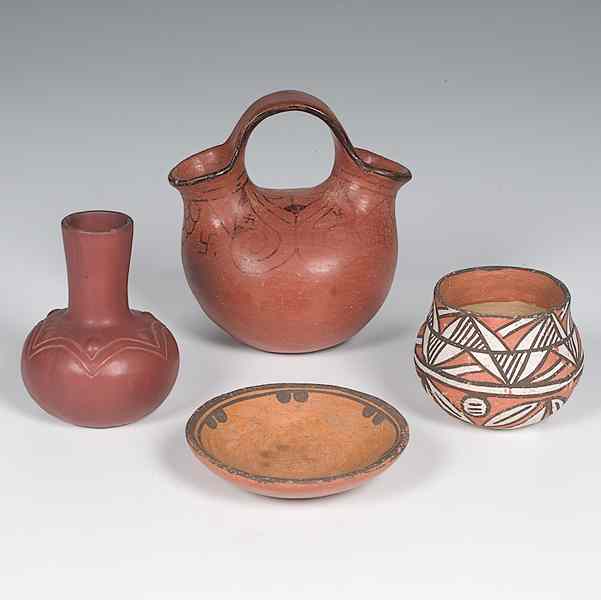 Appraisal: Southwestern Pueblo Pottery Plus a Vase from Cherokee Sequoya School