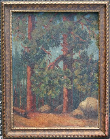 Appraisal: BRUNNER Lawrence A American - Redwood Forest Oil Masonite ''