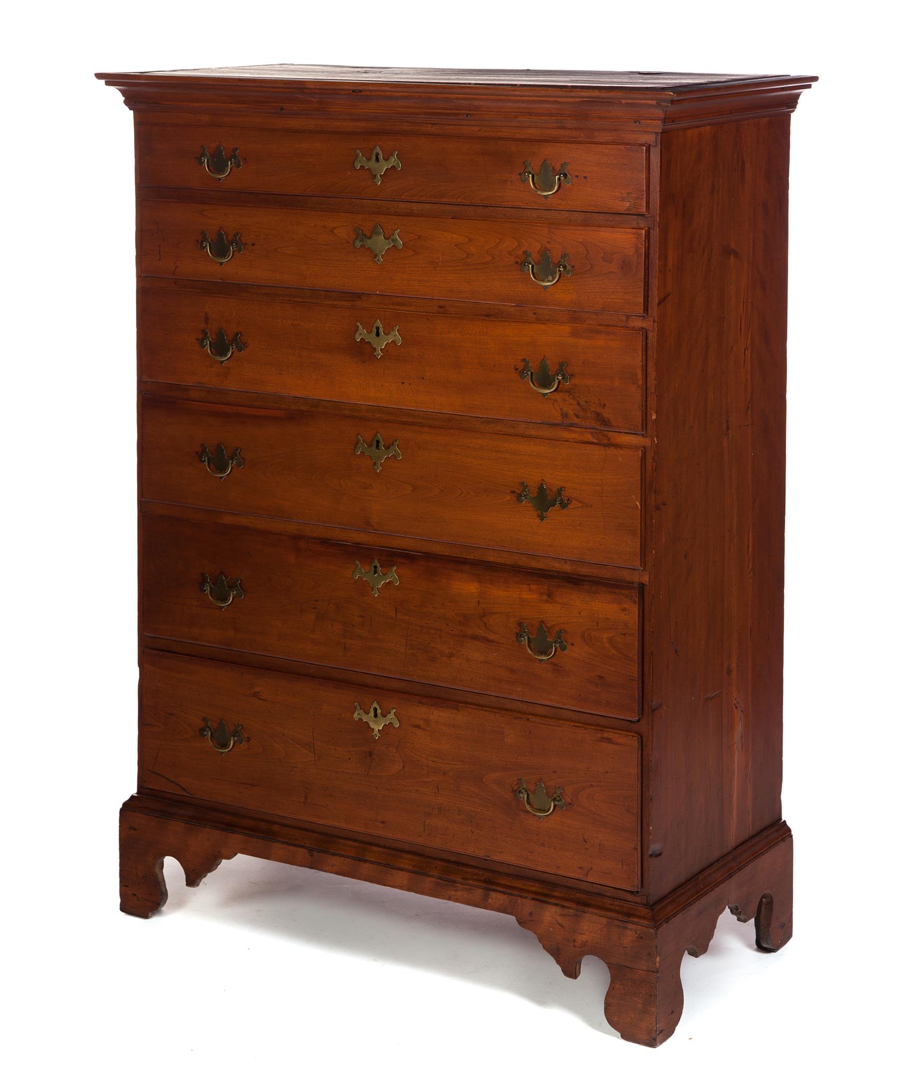 Appraisal: AMERICAN CHIPPENDALE TALL CHEST Second half- th century cherry with