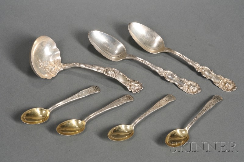 Appraisal: Four Tiffany Co Sterling Lap Over Edge Demitasse Spoons -