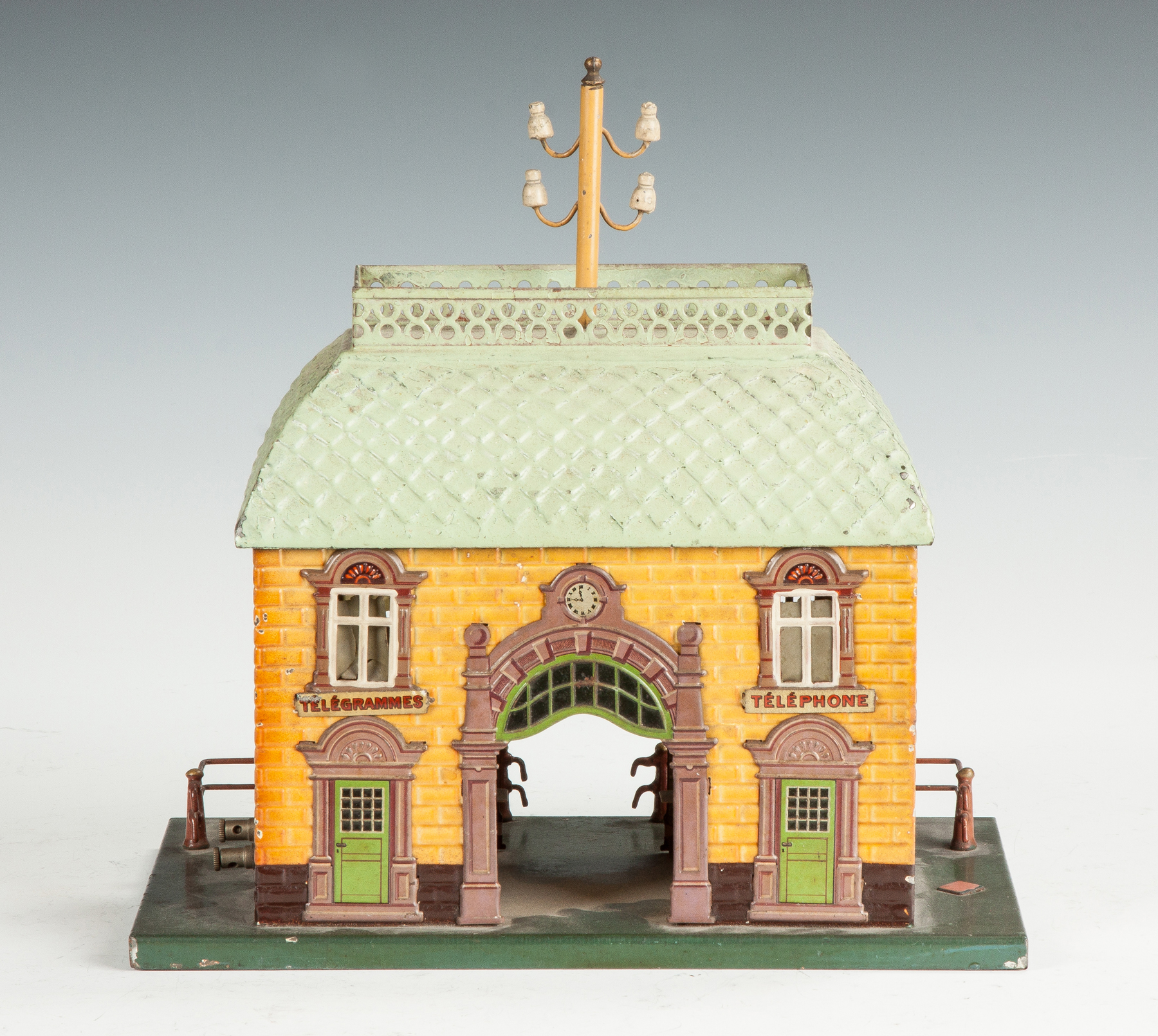 Appraisal: German Hand Painted Tin Train Station