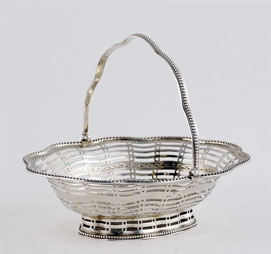 Appraisal: George III sterling sweetmeat basket Hester Bateman London dated shaped