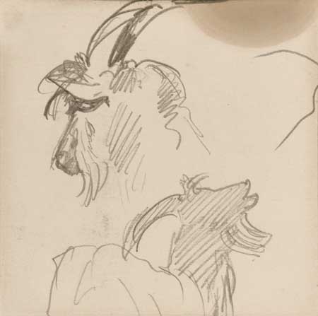 Appraisal: JOHN SINGER SARGENT American - Two pencil drawings of goats