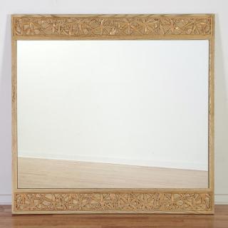 Appraisal: James Mont carved gilt wood wall mirror James Mont carved