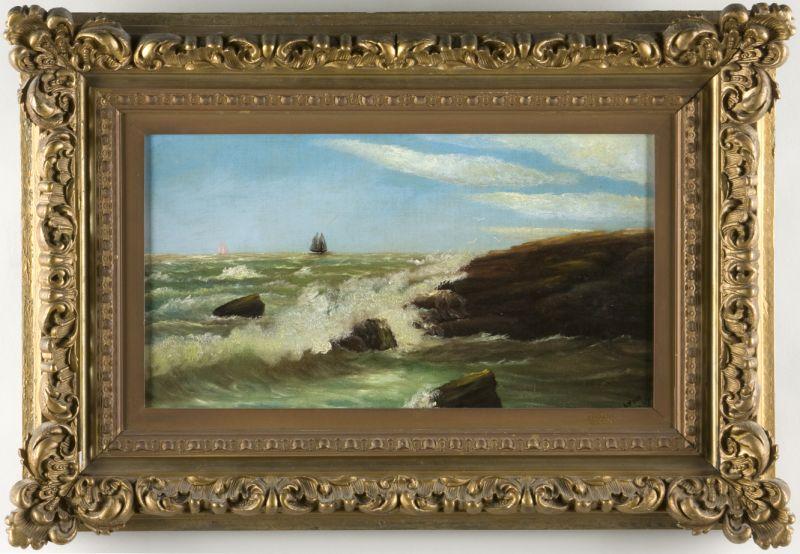 Appraisal: Lyon Am th c New England Coastline oil on canvas