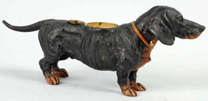 Appraisal: Bronze Daschund Dog Cigar Match Holder Fantastic detail Condition Excellent