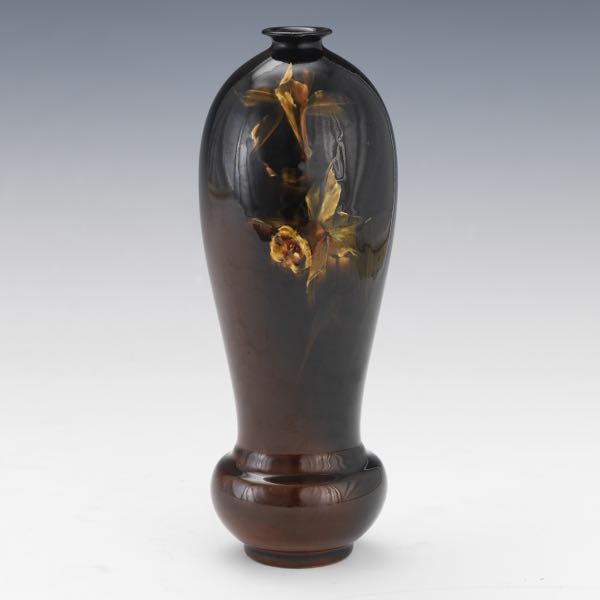 Appraisal: LOUWELSA WELLER VASE Footed vase with short flared opening with