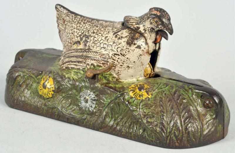 Appraisal: Cast Iron Hen Chick Mechanical Bank Manufactured by J E