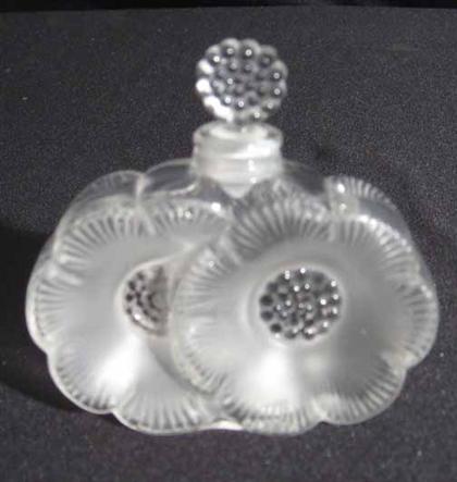 Appraisal: Lalique 'Deux fleurs' pattern perfume bottle H L in PROVENANCE