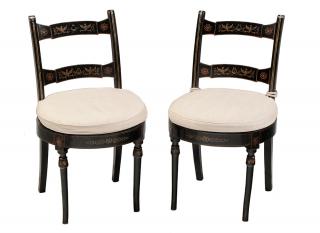 Appraisal: Pair Regency Paint Decorated Side Chairs British early th century