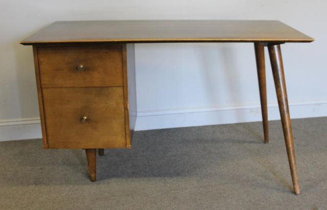 Appraisal: Midcentury Paul McCobb Desk Angled and tapered legs opposite two