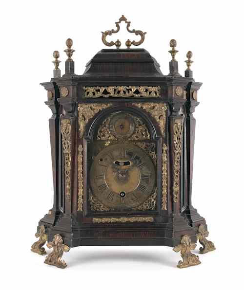 Appraisal: Italian fruitwood shelf clock mid late th c having a