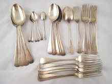 Appraisal: A part canteen of silver flatware comprising four tablespoons and