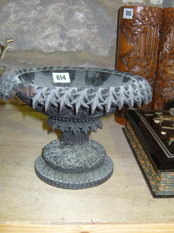 Appraisal: A th century Kashmir carved tazza with all over ornate