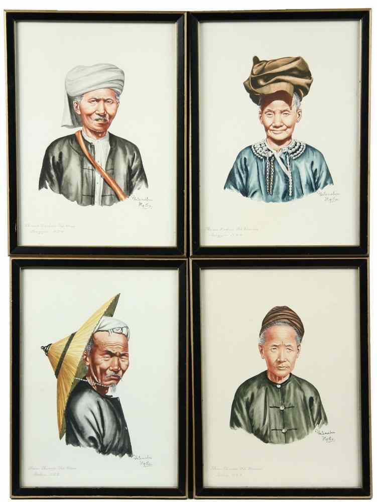 Appraisal: W C'S - Ethnic Bust Portraits by Yatanabon Mg Su