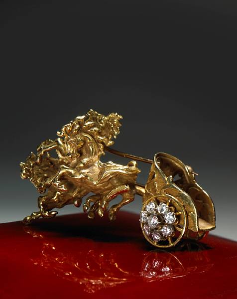 Appraisal: A diamond and eighteen karat gold brooch Cartier in the