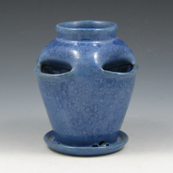 Appraisal: Roadside Craftsmen New York strawberry pot in blue Circa s