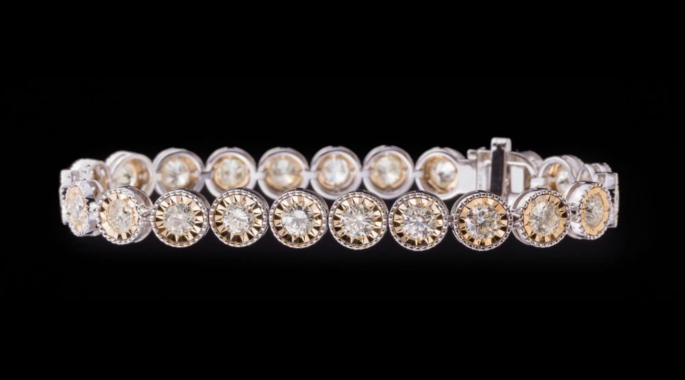 Appraisal: kt White and Yellow Gold and Diamond Bracelet comprised of