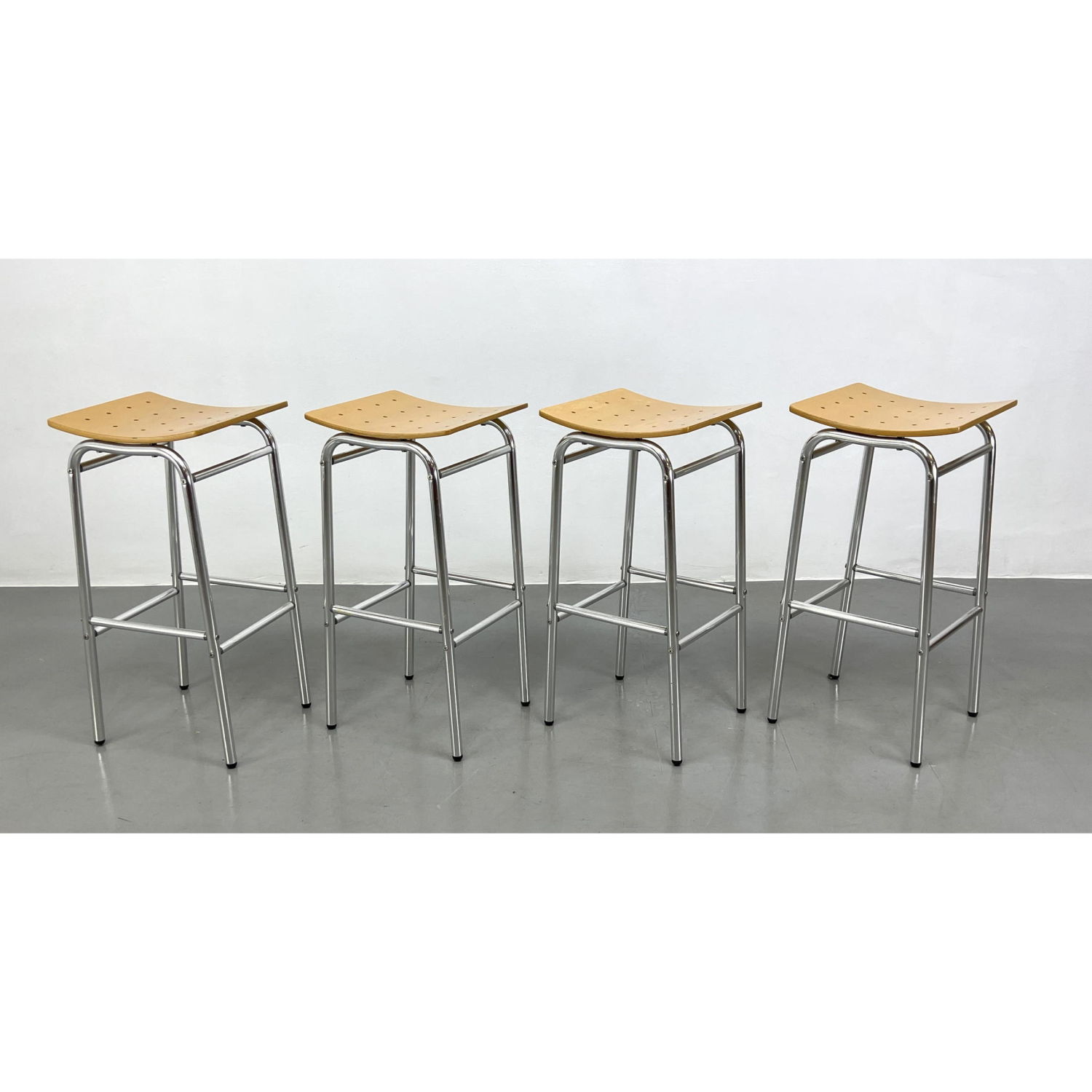 Appraisal: Set TERENCE CONRAN for HABITAT Bar Stools Chrome Tube construction