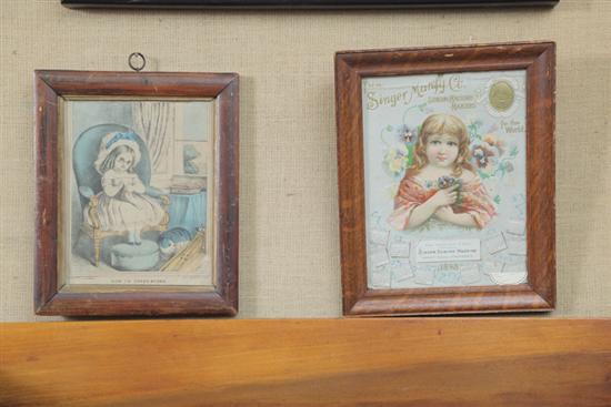 Appraisal: TWO FRAMED ITEMS A lithograph ''Now I'm Grand-Mamma'' published by