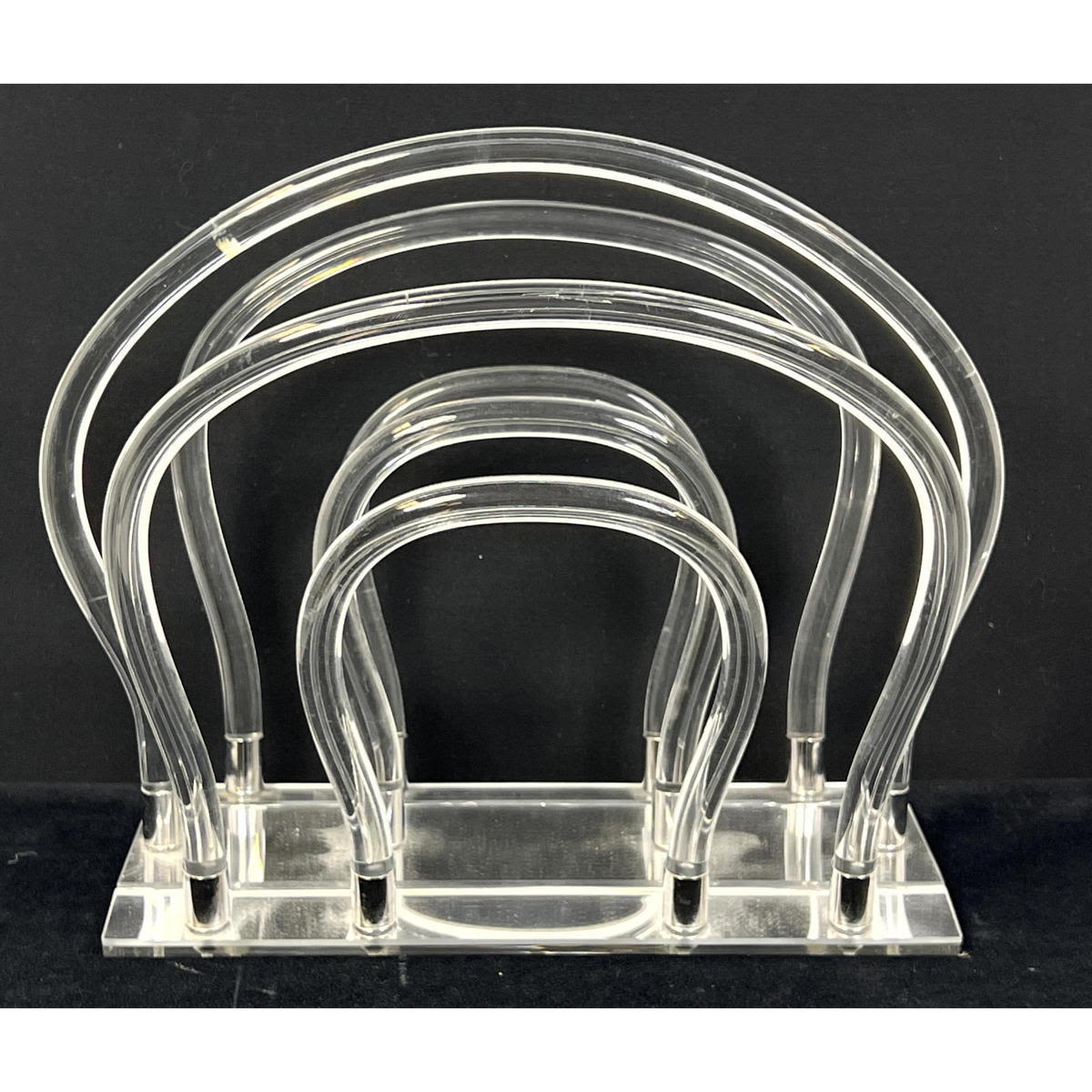 Appraisal: Dorothy Thorpe style Lucite Rod Magazine Rack Modernist design Dimensions