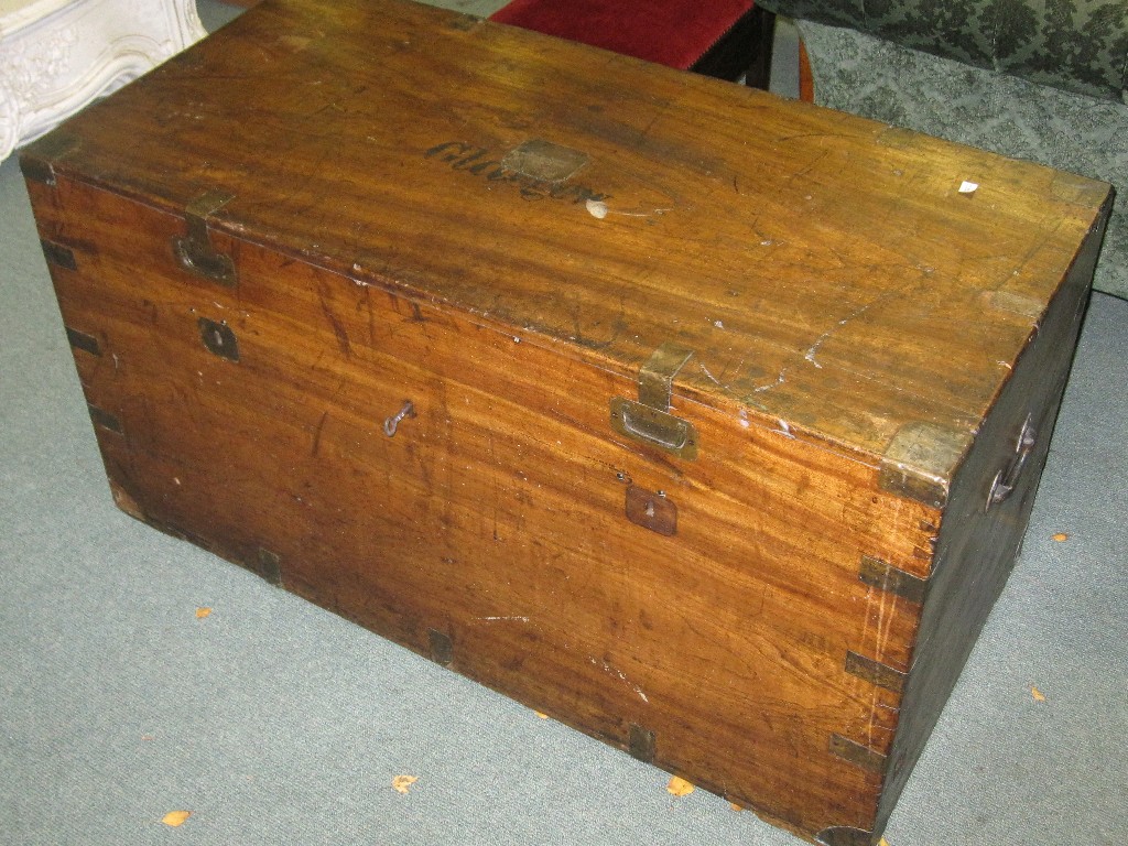 Appraisal: Brass bound camphorwood blanket box