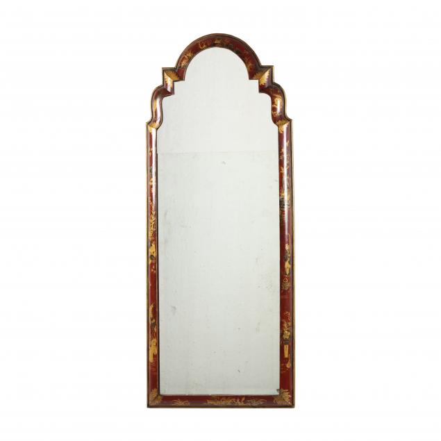 Appraisal: ANTIQUE CHINOISERIE DOUBLE PLATE MIRROR th century molded wood frame