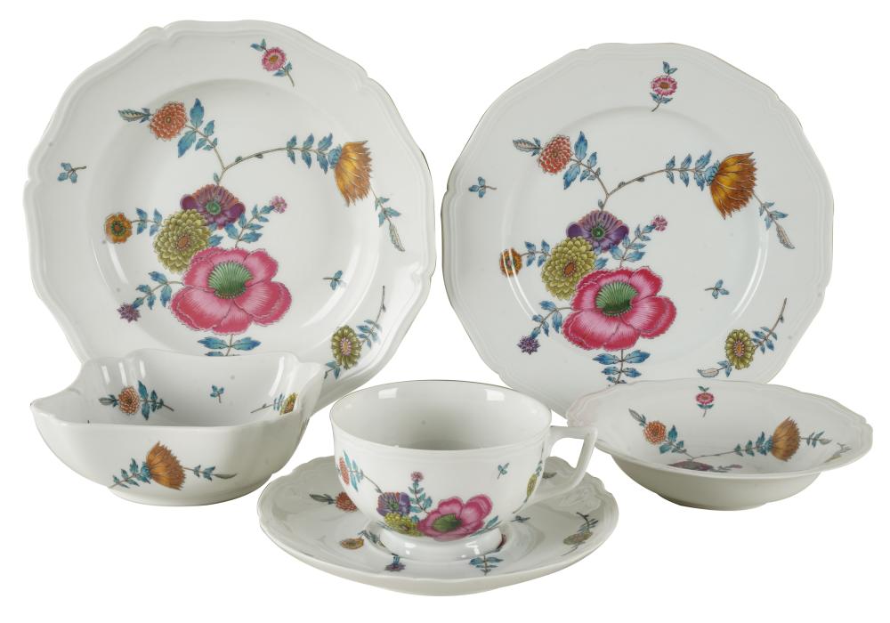 Appraisal: RAYNAUD LIMOGES CERALENE PORCELAIN SERVICEgreen printed Raynaud mark and blue-printed